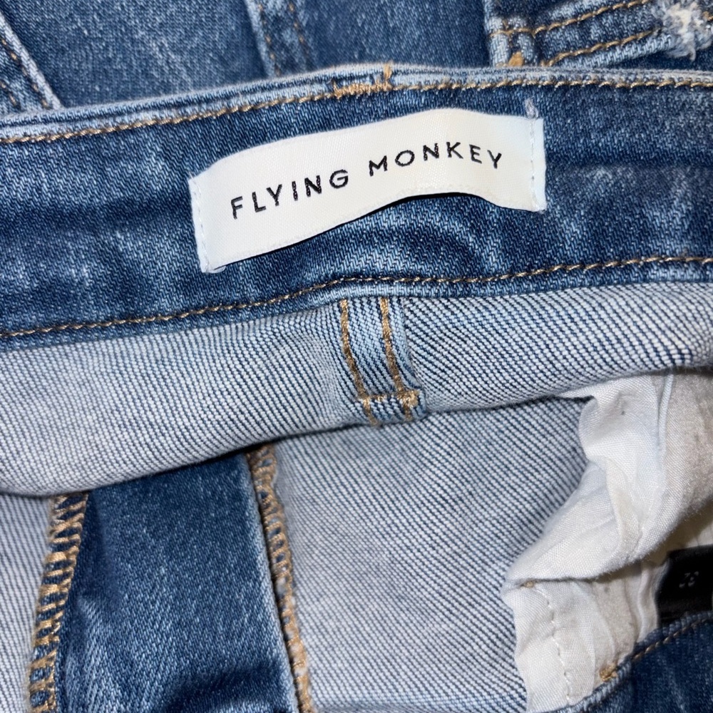 Flying Monkey Lisha Distressed High Rise Cropped Jeans Size 32 - Picture 5 of 8